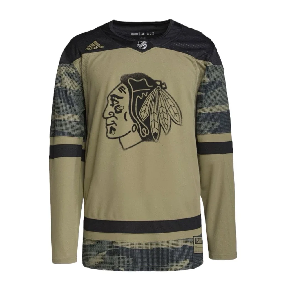 Adidas Chicago Blackhawks Military‎ Appreciation Practice Jersey Sz 50 Camo NHL